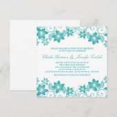 Invitation Aqua Simple Mariage Floral (Devant / Derrière)