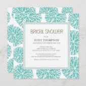 Invitation AQUA Sous La Mer Corail FÊTE DES MARIÉES moderne (Devant / Derrière)