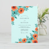 Invitation Aqua Spirited Botanical Wedding (Debout devant)