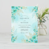 Invitation Aqua Splendid Watercolor Wedding (Debout devant)