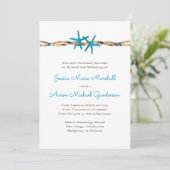Invitation Aqua Starfish et Mariage de corde nautique 2 (Debout devant)