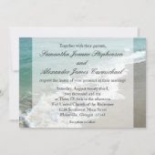 Invitation Aqua Surf Crashing Water Beach Destination Mariage (Devant)