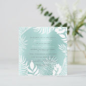 Invitation Aqua Tiffany Parties scintillant en métal Tropic B (Debout devant)