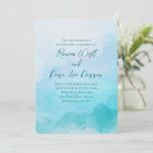 Invitation Aqua Turquoise Aquarelle Ombre Mariage de peinture (Debout devant)
