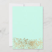 Invitation Aqua turquoise fleurie or Tiara chic Quinceañera (Dos)