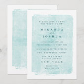 Invitation Aqua Turquoise Grunge Distressed Décontracté (Devant / Derrière)