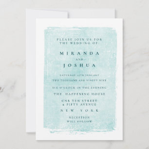 Invitation Aqua Turquoise Grunge Distressed Décontracté