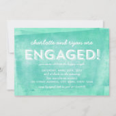 Invitation Aqua Turquoise Rolled Ink Party (Devant)