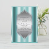 Invitation Aqua Turquoise Shine Glamor Anniversaire Fête N'im (Debout devant)