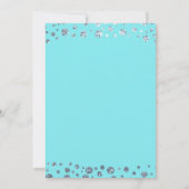 Invitation Aqua Turquoise Silver Parties scintillant Confetti (Dos)