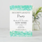 Invitation Aqua Turquoise Watercolor Houseécher Party Invitat (Debout devant)