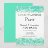 Invitation Aqua Turquoise Watercolor Houseécher Party Invitat (Devant / Derrière)