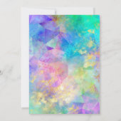 Invitation Aqua Vert Multi Fire Opal Or Glam 90e Anniversaire (Dos)