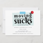 Invitation Aqua We're Moving Modern Funny Farewell Party (Devant)