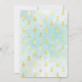 Invitation Aqua White Gold Tropical Glam Ananas (Dos)