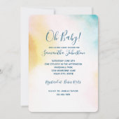 Invitation Aqua Yellow Gold Blush Tie Dye Ombre (Devant)