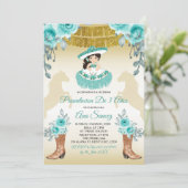 Invitation Aqual Turquoise Turquoise1 Fille Troisième anniver (Debout devant)