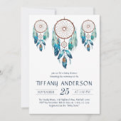 Invitation Aquamarine Baby shower Dreamcatcher (Devant)