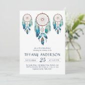 Invitation Aquamarine Baby shower Dreamcatcher (Debout devant)