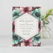 Invitation Aquamarine Bloom Wedding (Debout devant)
