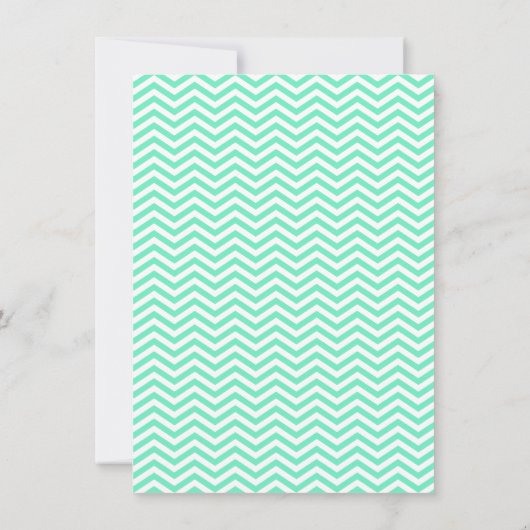 Invitation Aquamarine Chevron ; zig zag (Dos)