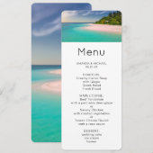 Invitation Aquamarine Ocean Tropical Beach Scenic Menu (Devant / Derrière)