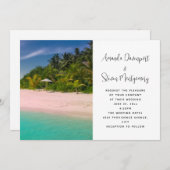 Invitation Aquamarine Ocean Tropical Beach Wedding (Devant / Derrière)