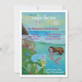 Invitation Aquamarine, Rose, Fête d'anniversaire de la Sirène (Devant)