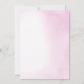 Invitation Aquarelle 1er Anniversaire Papillon de fille rose (Dos)