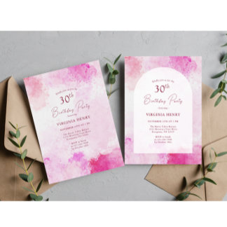 Invitation Aquarelle 30e anniversaire