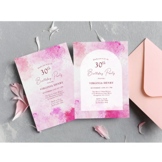 Invitation Aquarelle 30e anniversaire
