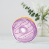 Invitation Aquarelle 3D Purple Donut Parsemer rond (Debout devant)