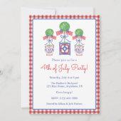 Invitation Aquarelle 4 juillet American Flag Topior Party (Devant)