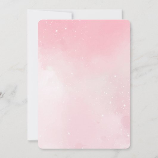 Invitation Aquarelle 50e Anniversaire Rose Hydrangea Lacecap (Dos)