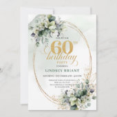 Invitation aquarelle 60e anniversaire de verdure o (Devant)