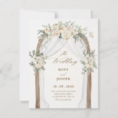 Invitation Aquarelle à arc mariage floral (Devant)