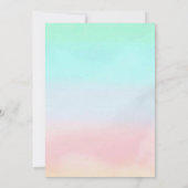 Invitation Aquarelle à cône de neige arc-en-ciel (Dos)