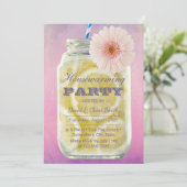 Invitation Aquarelle à la citronnade d'été Mason Jar (Debout devant)