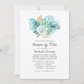 Invitation Aquarelle à la menthe Douche florale par courrier (Devant)
