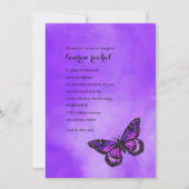 Invitation Aquarelle à papillon de Parties scintillant violet (Devant)
