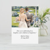 Invitation Aquarelle à thème Mariage de golf (Debout devant)