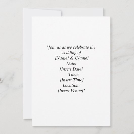 Invitation Aquarelle à thème Mariage de golf (Dos)