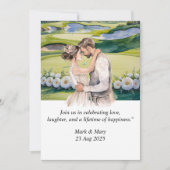 Invitation Aquarelle à thème Mariage de golf (Devant)
