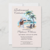 Invitation Aquarelle à thème pour la retraite des femmes (Devant)