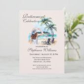 Invitation Aquarelle à thème pour la retraite des femmes (Debout devant)