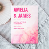 Invitation Aquarelle Abstrait Blush Pink Bold Mariage