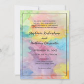 Invitation Aquarelle Abstrait Whimsical coloré Mariage amusan (Devant)
