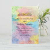 Invitation Aquarelle Abstrait Whimsical coloré Mariage amusan (Debout devant)