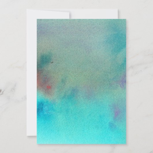 Invitation Aquarelle Abstraite colorée Juste Marry Script (Dos)