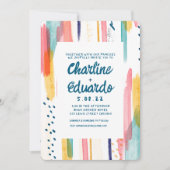 Invitation Aquarelle Abstraite couleur Mariage de brosse (Devant)